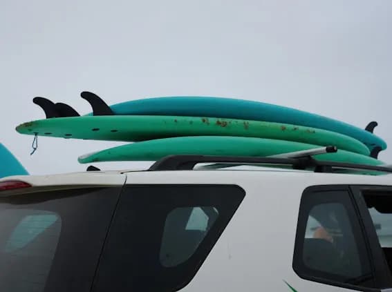 Surfboards ready for a coastal road trip
