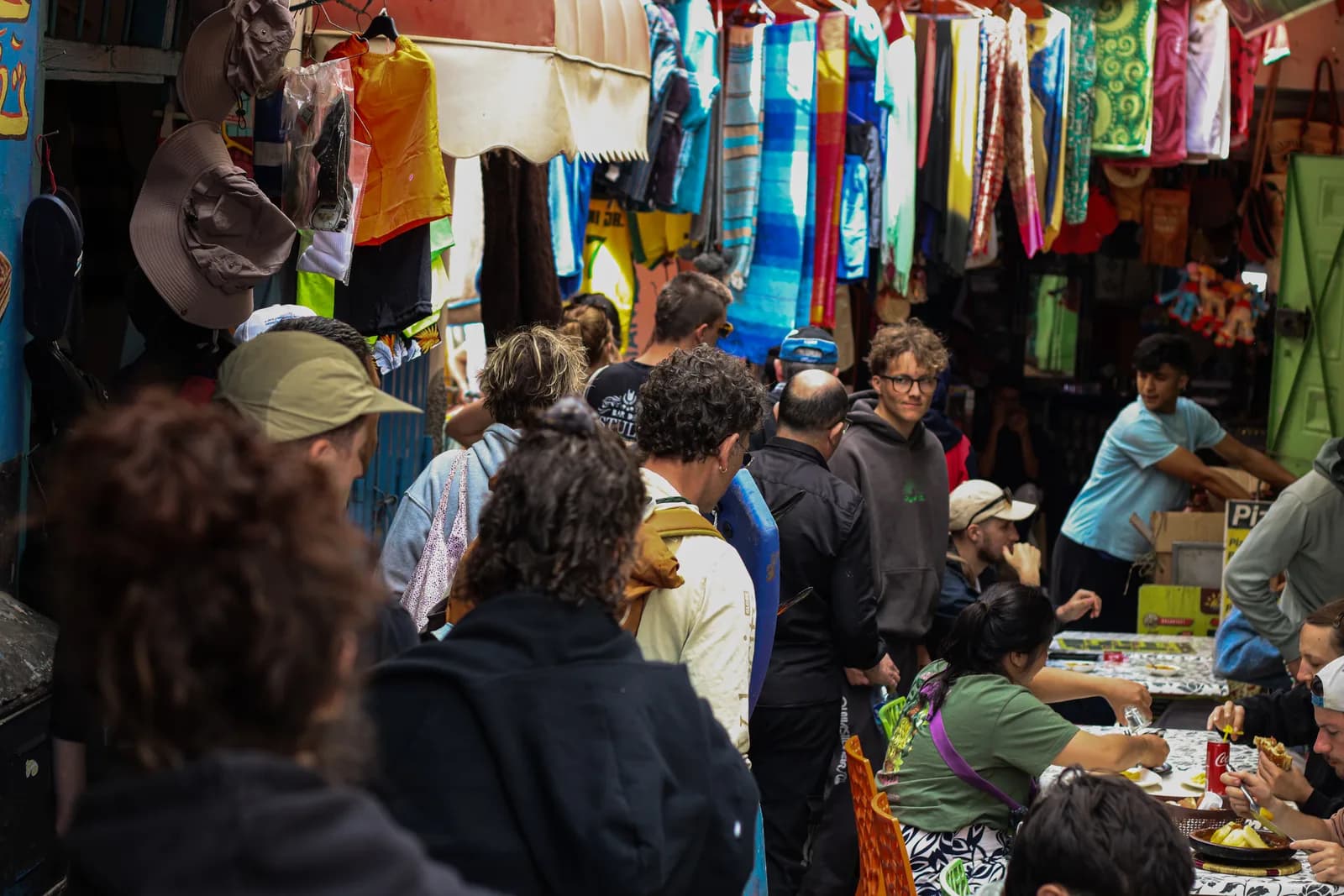 Stalls and colours in a Moroccan market
